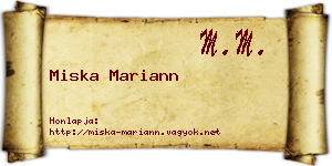 Miska Mariann névjegykártya